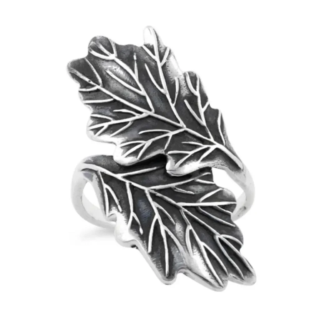 Sterling Silver Oak Leaf Ring – Nature Fall Elegance New
